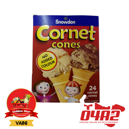 Snowdon Cornet Cones (24 Cones) - "PICK UP FROM GOLDEN STAR, VAINI TONGATAPU"