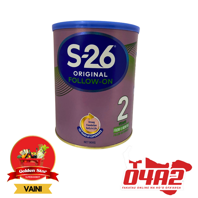 S-26 Infant Formula Orginal Follow-On 900g - "PICK UP FROM GOLDEN STAR, VAINI TONGATAPU"