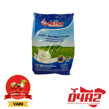 Anchor Full Cream Milk Powder 800g - "PICK UP FROM GOLDEN STAR, VAINI TONGATAPU"