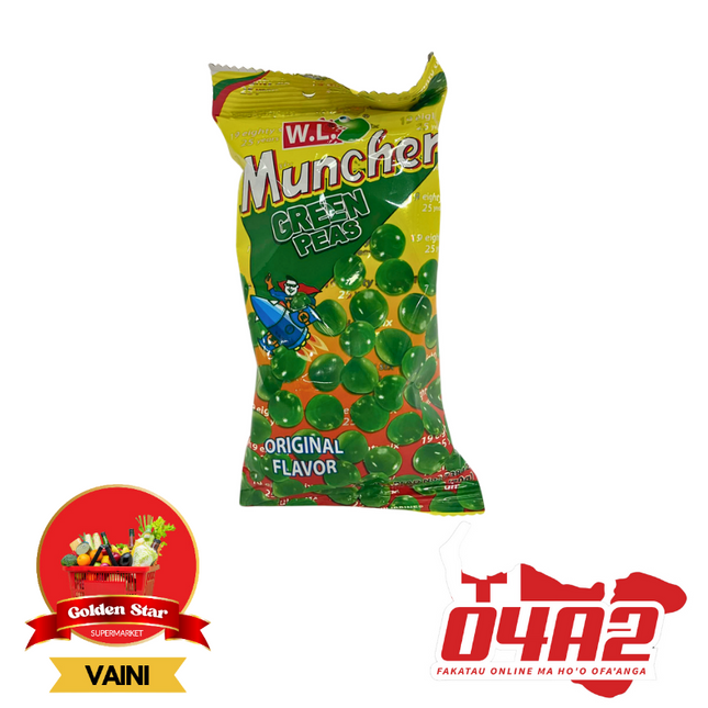 Muncher Green Peas 170g - "PICK UP FROM GOLDEN STAR, VAINI TONGATAPU"