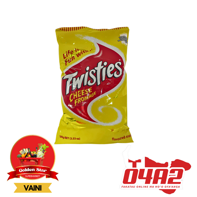 Twisties Cheese Flavor 100g - "PICK UP FROM GOLDEN STAR, VAINI TONGATAPU"