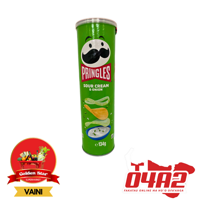 Pringles Sour Cream & Onion Flavor 134g - "PICK UP FROM GOLDEN STAR, VAINI TONGATAPU"