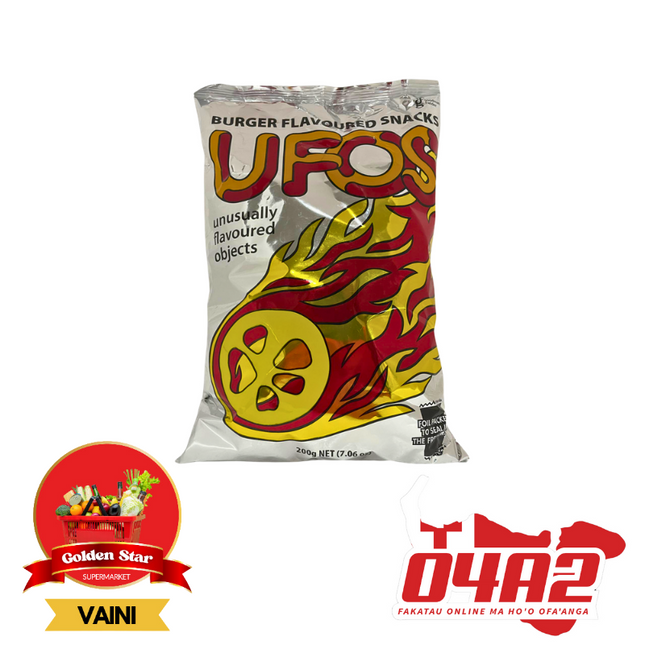 UFOs Burger Flavored Snacks 200g - "PICK UP FROM GOLDEN STAR, VAINI TONGATAPU"