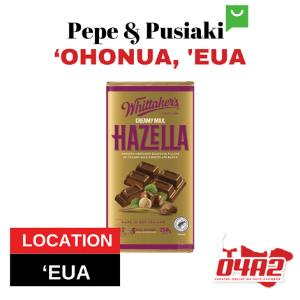 Pa Lole Whittakers Creamy Milk Hazella - "PICK UP FROM PEPE & PUSIAKI, 'OHONUA, 'EUA"