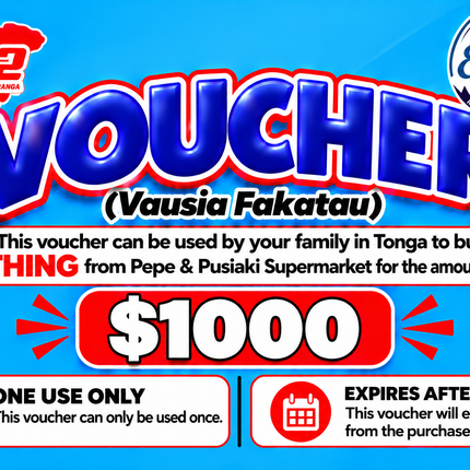 $1,000 Vausia Fakatau - "PICK UP FROM ELENOA STORE, POPUA"