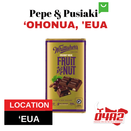 Pa Lole Whittakers Fruit & Nut - "PICK UP FROM PEPE & PUSIAKI, 'OHONUA, 'EUA"