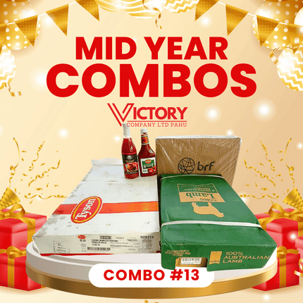 Mid Year Combo #13 Out of Stock - "1 x Lamb 10kg, 1 x Chicken 15kg, 1 x Box Hot Dog, 1 x Large S/Chilli, 1 x T/Sauce" - "PICK UP FROM VICTORY SUPERMARKET & WHOLESALE, PAHU"