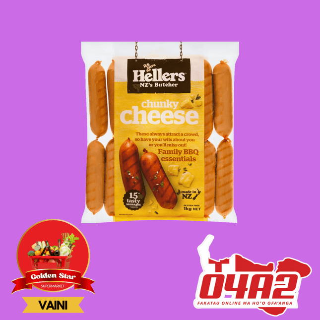 Sosisi (Hellers NZ Butcher Chunky Cheese) 1Kg - "PICK UP FROM GOLDEN STAR, VAINI TONGATAPU"