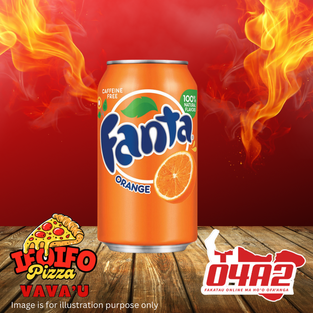 Fanta Orange Can - "PICK UP FROM IFOIFO PIZZA AT NEIAFU I MUI HE CUSTOMS I UAFU"