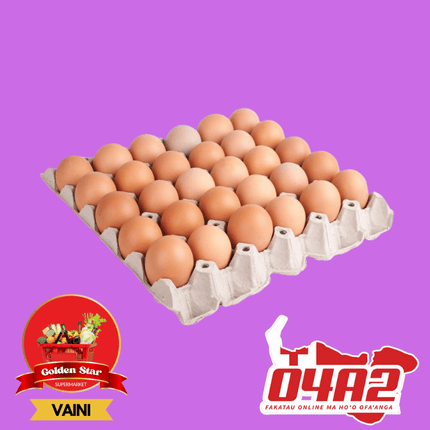 Tray of Eggs 24 - "PICK UP FROM GOLDEN STAR, VAINI TONGATAPU"