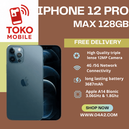 iPhone 12 Pro Max 128GB - “Free Delivery by Toko Mobile”