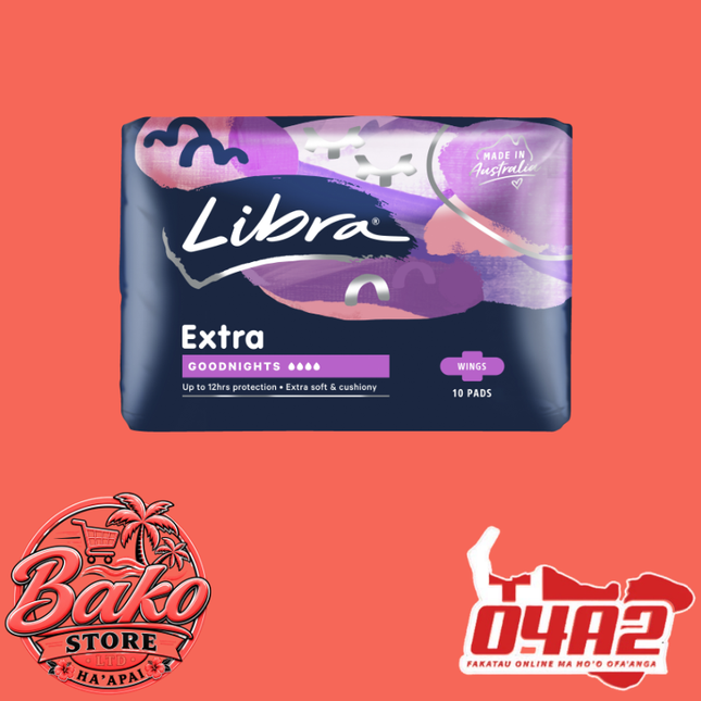 Libra Extra Wings 10pads - “PICK UP AT BAKO STORE IN PANGAI OR HIHIFO HA’APAI BRANCHES”
