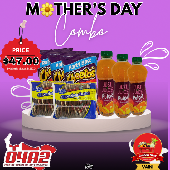 (2x Chocolate Cremes) (3x Just Juice) (3x Cheetos) - “PICK UP FROM GOLDEN STAR, VAINI”
