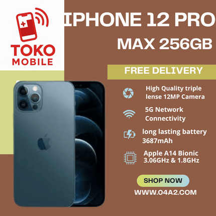 iPhone 12 Pro Max 256GB - “Free Delivery by Toko Mobile”