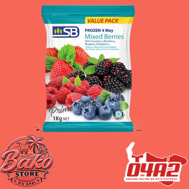 Frozen 4 Ways Mixed Berry 1kg - “PICK UP AT BAKO STORE IN PANGAI OR HIHIFO HA’APAI BRANCHES”