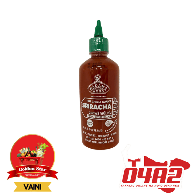 Sriracha Hot Chilli Sauce 490g  - "PICK UP FROM GOLDEN STAR, VAINI TONGATAPU"