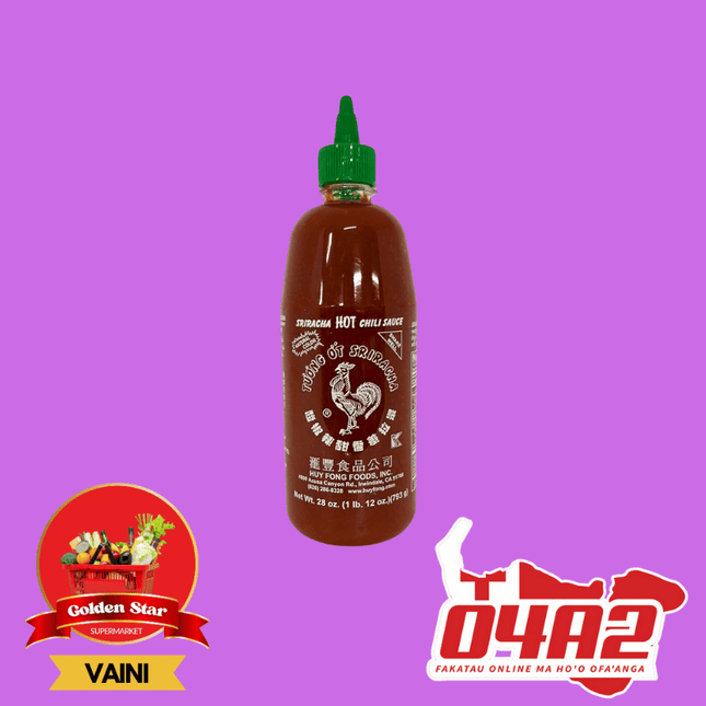 Sriracha Hot Chilli Sauce 490g  - "PICK UP FROM GOLDEN STAR, VAINI TONGATAPU"