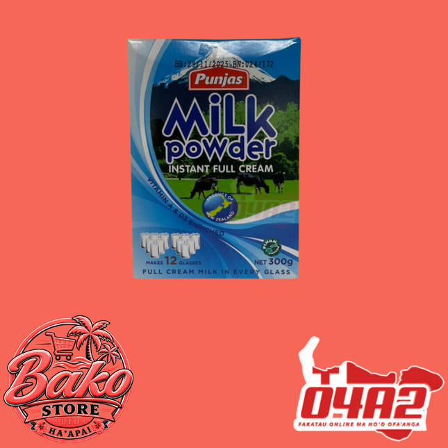 Punjas Milk Powder 300g - “PICK UP AT BAKO STORE IN PANGAI OR HIHIFO HA’APAI BRANCHES”