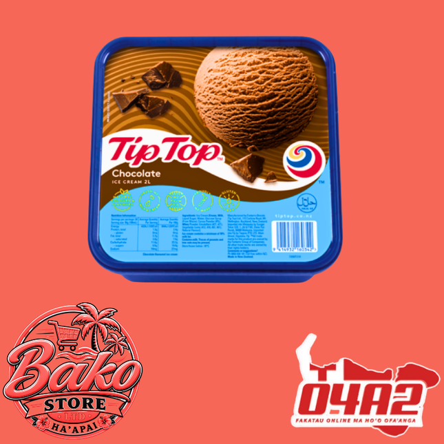 Tip Top Ice cream 2L - “PICK UP AT BAKO STORE IN PANGAI OR HIHIFO HA’APAI BRANCHES”