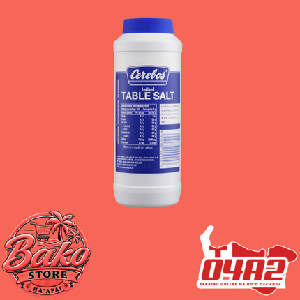 Crebes Iodised Salt 700g - “PICK UP AT BAKO STORE IN PANGAI OR HIHIFO HA’APAI BRANCHES”