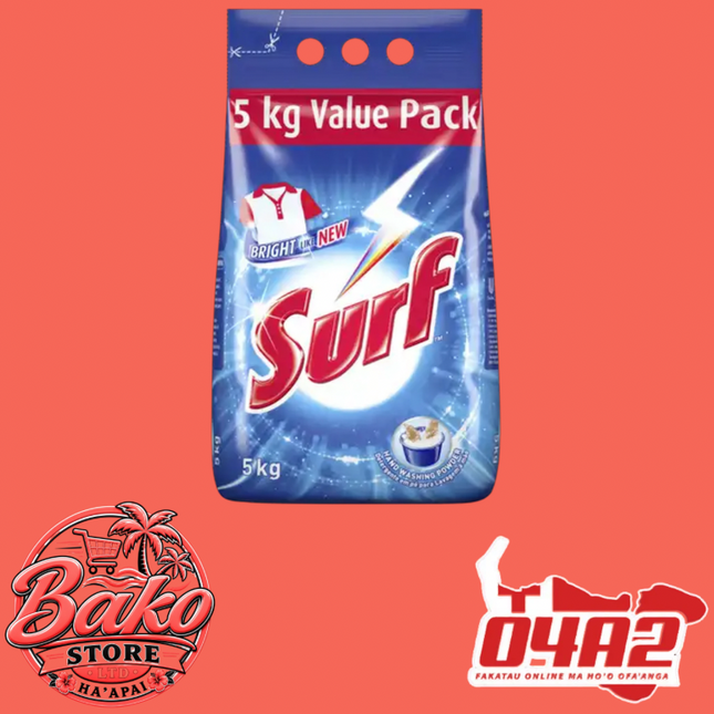 Surf Laundry Powder 5kg - “PICK UP AT BAKO STORE IN PANGAI OR HIHIFO HA’APAI BRANCHES”