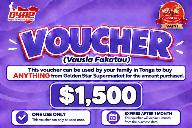 $1,500 Vausia Fakatau - “PICK UP FROM GOLDEN STAR, VAINI”