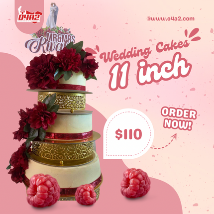 Wedding Cakes 11” - “PICK UP FROM INI’S CAKES AT TAUFA’AHAU VILLAGE, NUKU’ALOFA - (24 HOURS NOTICED REQUIRED)"