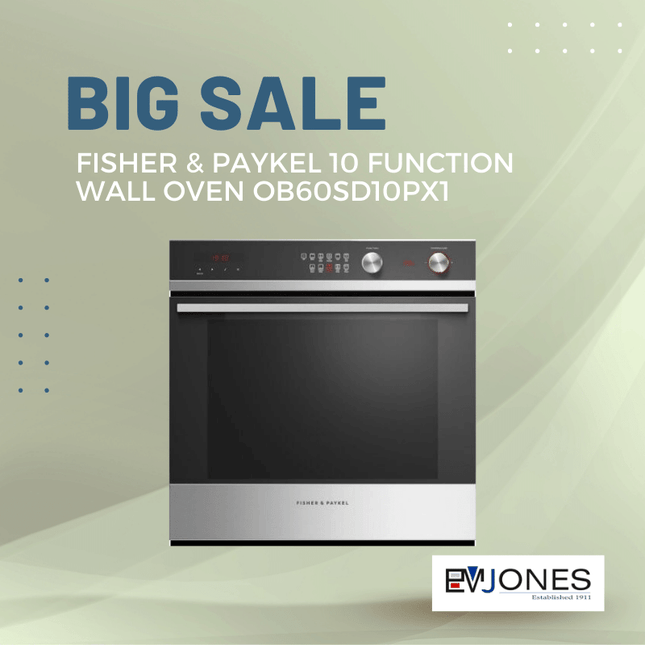 F&P 10 Function Wall Oven OB60SD10PX1 - "PICK UP FROM EM JONES NUKU'ALOFA"