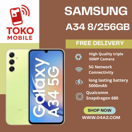 Samsung A34 8/256GB - “Free Delivery by Toko Mobile”