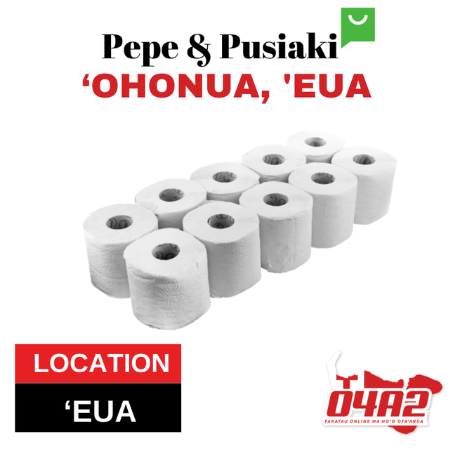 Tonga Sua Toilet Paper Rolls 10s 450 sheets 2 ply - "PICK UP FROM PEPE & PUSIAKI, 'OHONUA, 'EUA"