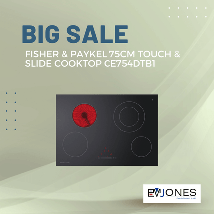 F&P 75cm Touch & Slide Cooktop CE754DTB1 - "PICK UP FROM EM JONES NUKU'ALOFA"