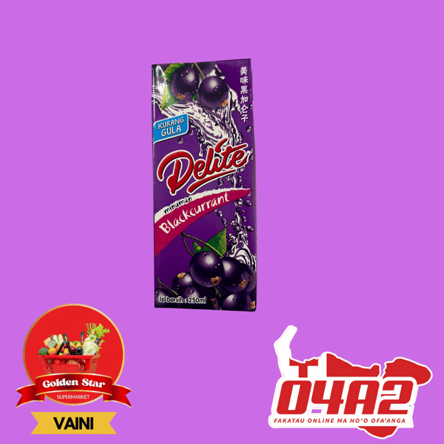 Delite Blackcurrent Flavour Drink - "PICK UP FROM GOLDEN STAR, VAINI TONGATAPU"