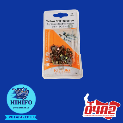 Yellow Drill Tail Screw - “PICK UP FROM HIHIFO SUPERMARKET, FO’UI”