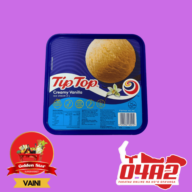 Tip Top Ice Cream (Aisikilimi) 2L - "PICK UP FROM GOLDEN STAR, VAINI TONGATAPU"