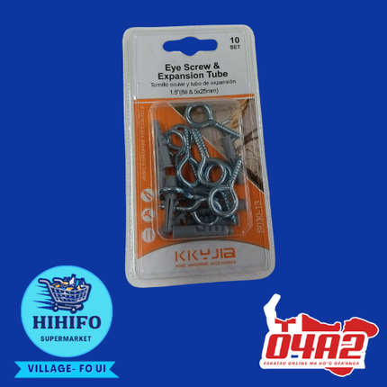 Eye Screw and Expansion Tube - “PICK UP FROM HIHIFO SUPERMARKET, FO’UI”