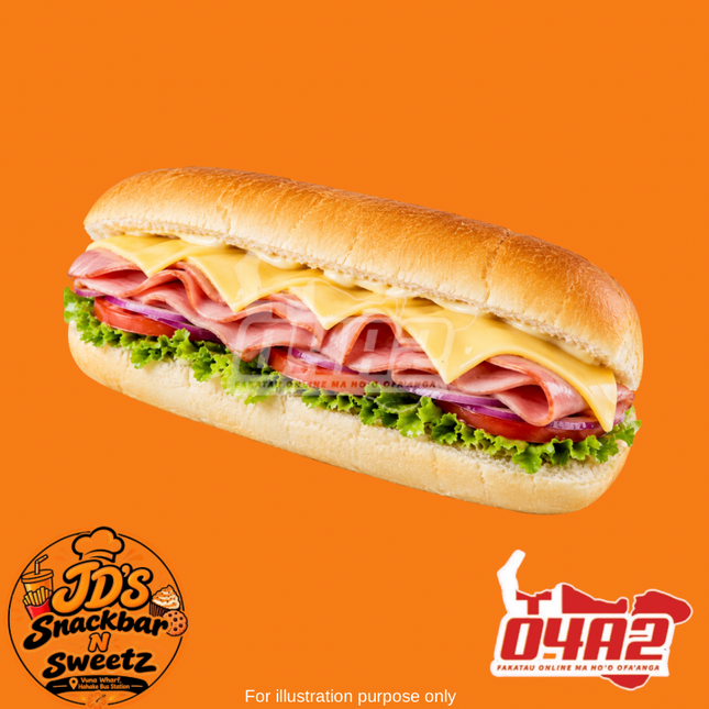 Ham & Cheese Sub - “PICK UP FROM JD’s SNACKBAR N SWEETZ, VUNA WHARF HAHAKE BUS STATION”