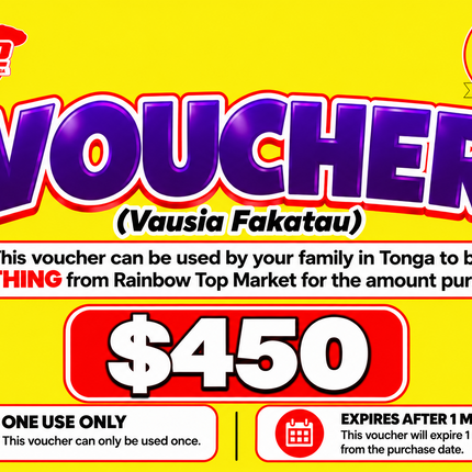 $450 Vausia Fakatau - “PICK UP FROM RAINBOW TOP MARKET, FANGA”