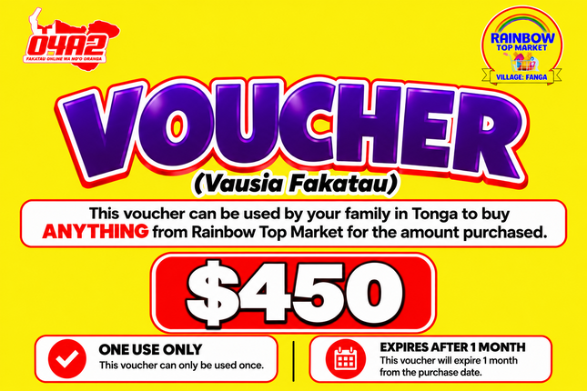 $450 Vausia Fakatau - “PICK UP FROM RAINBOW TOP MARKET, FANGA”