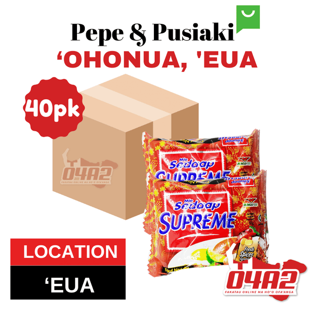 Box Supreme Pack Noodles 40 Pack 90g - "PICK UP FROM PEPE & PUSIAKI, 'OHONUA, 'EUA"