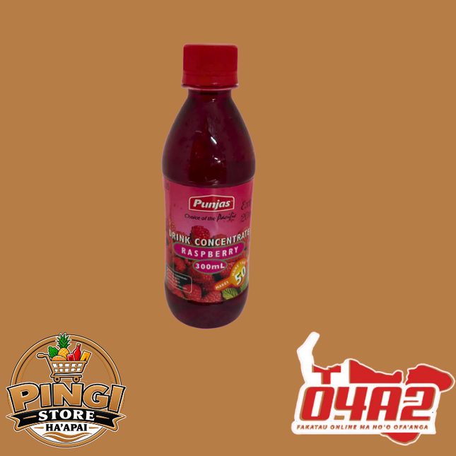 Punjas Rasberry 300ml Concentrate Hina Fakalanu Inu- "PICK UP FROM PINGI STORE, HA'APAI"