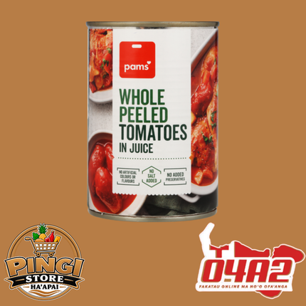 Pams Whole Peeled Tomatoes - "PICK UP FROM PINGI STORE, HA'APAI"