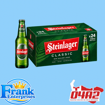 Steinlager Beer Box - “PICK UP FROM FRANK ENTERPRISE LTD, MA’UFANGA”