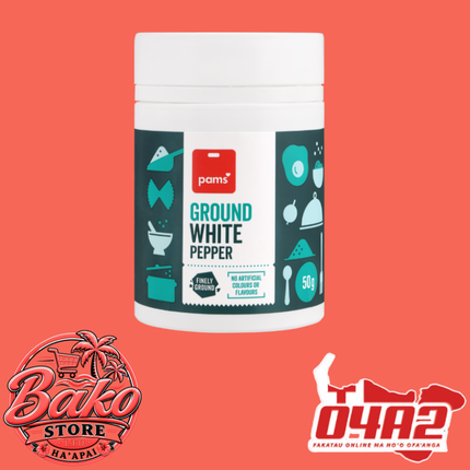 Ground White Pepper 50g - “PICK UP AT BAKO STORE IN PANGAI OR HIHIFO HA’APAI BRANCHES”