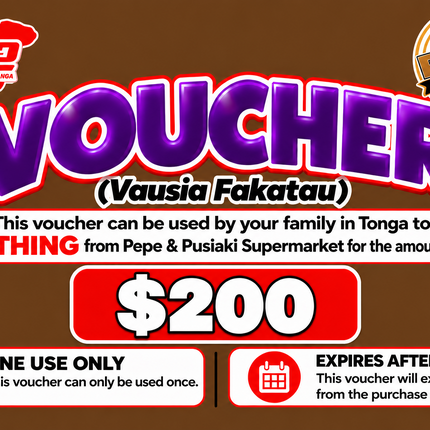 $200 Vausia Fakatau - “PICK UP FROM PINGI STORE, HA’APAI”
