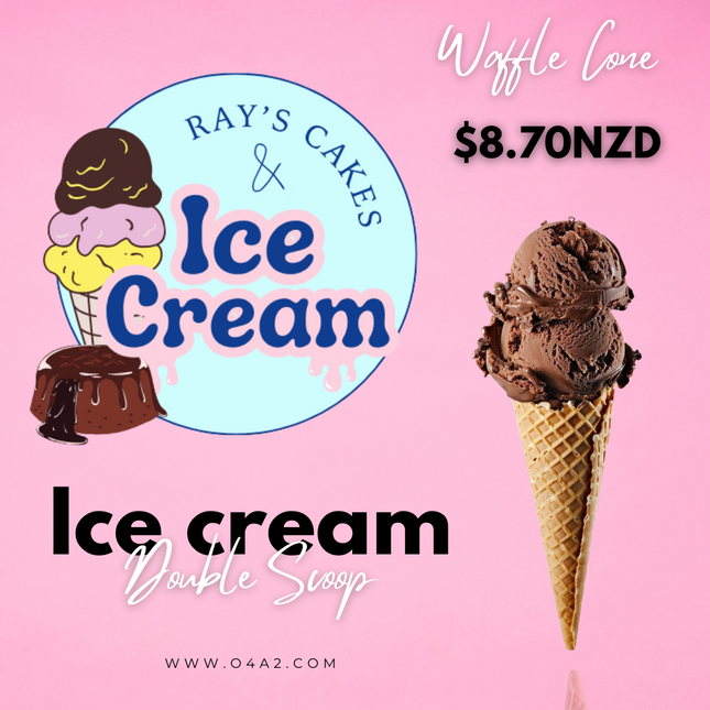 Double Scoop Ice Cream (Waffle Cone) -"PICK UP FROM RAYS CAKES & ICE CREAMS, NGELEIA"