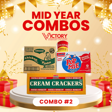 Mid Year Combo #2 - "1 x Salisbury 6lb, 1 x Box Cream Crackers AIM, 1 x Box Maggi Noodle, 1 x Box PopMie Cup Noodle" - "PICK UP FROM VICTORY SUPERMARKET & WHOLESALE, PAHU"