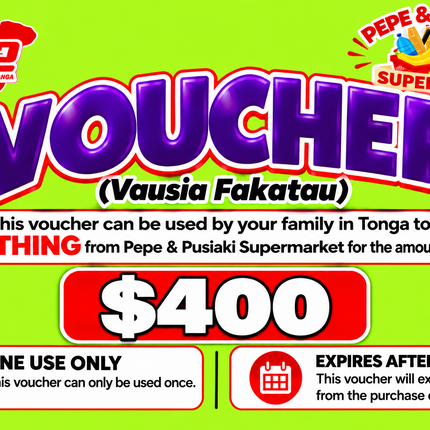 $400 Vausia Fakatau - “PICK UP FROM PEPE & PUSIAKI SUPERMARKET, ‘EUA”
