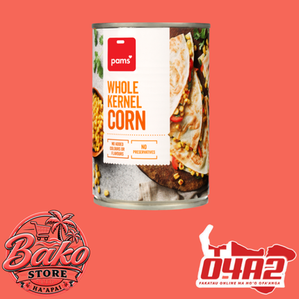 Whole Kernel Corns 410g - “PICK UP AT BAKO STORE IN PANGAI OR HIHIFO HA’APAI BRANCHES”