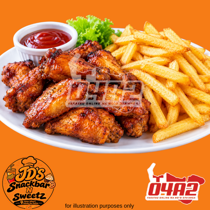 Chicken Wings & Chips - “PICK UP FROM JD’s SNACKBAR N SWEETZ, VUNA WHARF HAHAKE BUS STATION”
