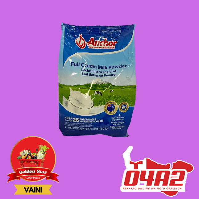 Anchor Full Cream Milk Powder 800g - "PICK UP FROM GOLDEN STAR, VAINI TONGATAPU"